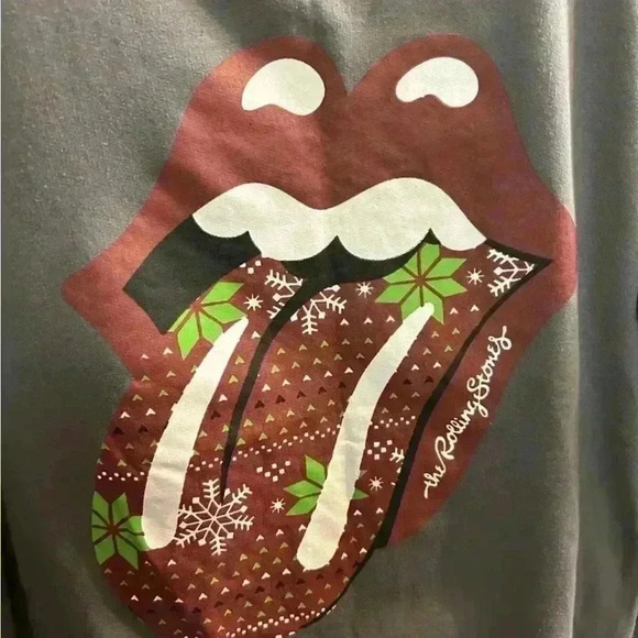 Women’s Rolling Stone Christmas sweatshirt with tongue, gray size medium - Picture 2 of 4